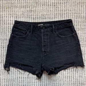 Black Distressed Women Shorts